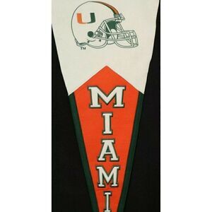 Miami Hurricanes Logo Wool Blend Pennant 17x40 Winning Streak, New in package